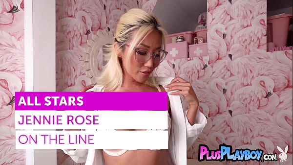Asian with glasses on Jennie Rose looks stunning and babe exposed hot body
