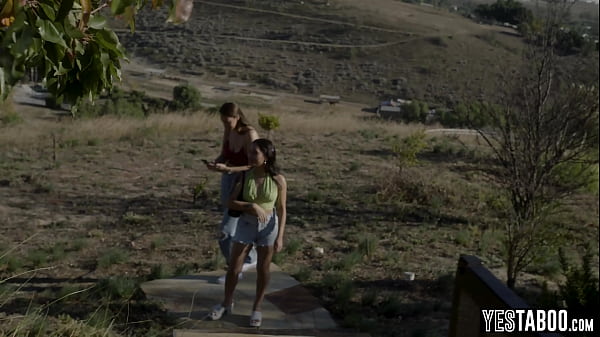 Celebirty guide has a threesome with two busty stepsisters